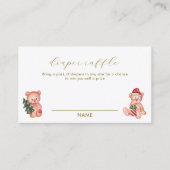 It's Cold Outside Bear Diaper Raffle Baby Shower  Informatiekaartje (Voorkant)
