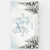 It's Cold Outside Blue Bow Baby Shower Party Spandoek (Verticaal)