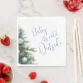 It's Cold Outside Blue Bow Winter Baby Shower Servet (Insitu)