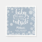 It's Cold Outside Blue Boy Winter Baby Shower Servet (Voorkant)