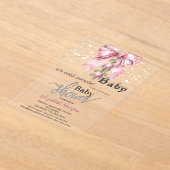 It's Cold Outside Bow Balls Lights Baby Shower Acryl Uitnodigingen (Laagn)