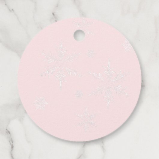 It's Cold Outside Pink Bow Baby Shower Bedankjes Labels (Achterkant)