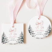 It's Cold Outside Pink Bow Baby Shower Bedankjes Labels