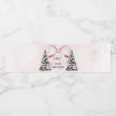 It's Cold Outside Pink Bow Baby Shower  Waterfles Etiket (Enkel label)
