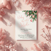 It's Cold Outside Pink Bow Winter Girl Baby Shower Kaart