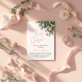 It's Cold Outside Pink Bow Winter Girl Baby Shower Kaart