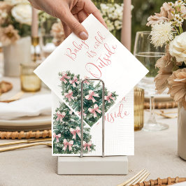 It's Cold Outside Winter Pink Bow Girl Baby Shower Servet