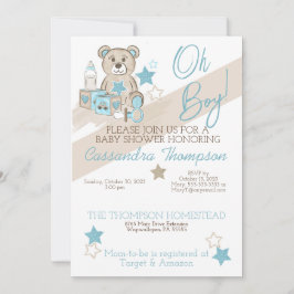 ITS EEN BABY SHOWER VAN HET BEER VAN DE JA INVITAT KAART