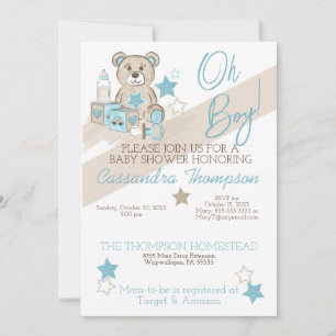 ITS EEN BABY SHOWER VAN HET BEER VAN DE JA INVITAT KAART