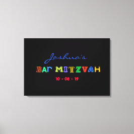 IT'S ELECTRIC Bar Mitzvah Geheugen Inlogbord Canvas Afdruk