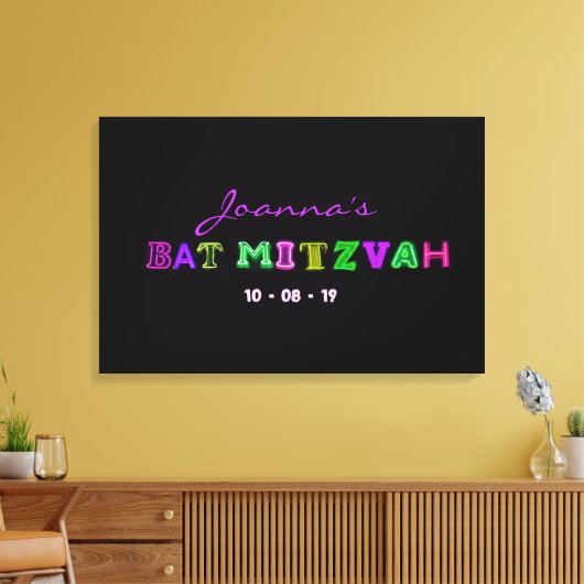 IT'S ELECTRIC Bar Mitzvah Geheugen Inlogbord Canvas Afdruk (Insitu (Woonkamer))