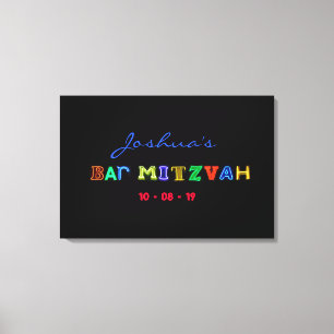IT'S ELEKTRISCHE Bar Mitzvah Memory Sign-In Board Canvas Afdruk
