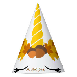 It's Fall Y'all Autumn Unicorn Paper Party Hat Feesthoedjes