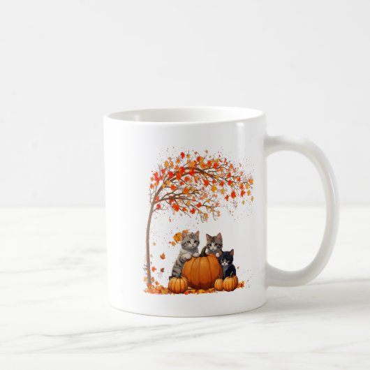 It's Fall Y'all Cat Leaf Fall Tree Hello Autumn Th Koffiemok (Rechts)