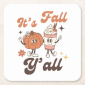 It's Fall Y'all  – Cute Pumpkin Spice Fall Kartonnen Onderzetters (Voorkant)