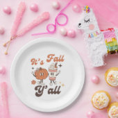 It's Fall Y'all  – Cute Pumpkin Spice Fall Papieren Bordje (Feest)