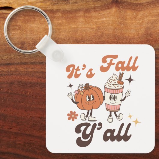 It's Fall Y'all Cute Pumpkin Spice Latte  Sleutelhanger (Voorkant)