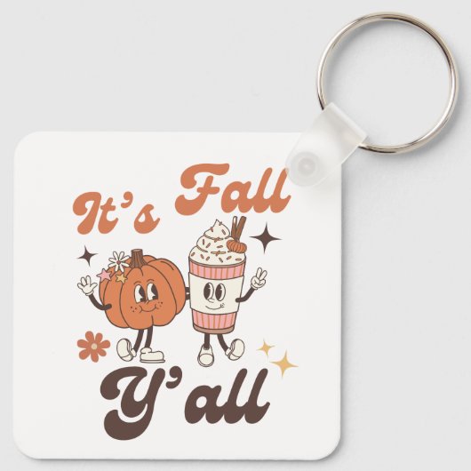 It's Fall Y'all Cute Pumpkin Spice Latte  Sleutelhanger (Achterkant)