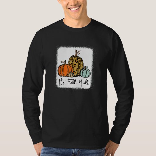 It's Fall Y'all Leopard Pumpkin Happy Thanksgiving T-shirt (Voorkant)