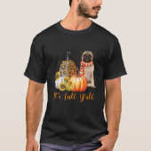 It's Fall Y'all Pug Dog Leopard Pumpkin Fall T-shirt (Voorkant)
