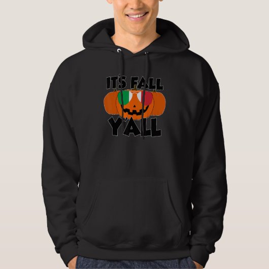 It's Fall Y'all Thanksgiving Pumpkin Italy Glasses Hoodie (Voorkant)