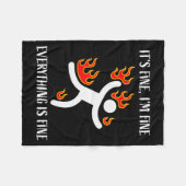 It's Fine Everything Is Fine Funny Stickman On Fir Fleece Deken (Voorkant (Horizontaal))