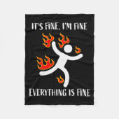 It's Fine Everything Is Fine Funny Stickman On Fir Fleece Deken (Voorkant)