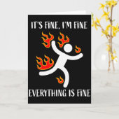 It's Fine Everything Is Fine Funny Stickman On Fir Kaart (Gele Bloem)