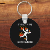 It's Fine Everything Is Fine Funny Stickman On Fir Sleutelhanger (Voorkant)