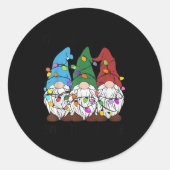 It's Fine Everything Is Fine Gnome Christmas Light Ronde Sticker (Voorkant)