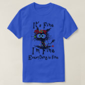 Its Fine Im Fine Black Cat Christmas  T-shirt (Design voorkant)