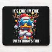 It's Fine I'm Fine Duck Melting Christmas In July Muismat (Voorkant)