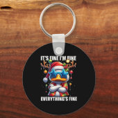 It's Fine I'm Fine Duck Melting Christmas In July Sleutelhanger (Voorkant)