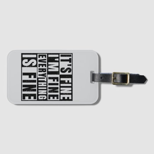 IT'S FINE I'M FINE EVERYTHING IS FINE BAGAGELABEL (Voorkant (horizontaal))