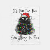 Its Fine I'm Fine Everything Is Fine Christmas Bla Fleece Deken (Voorkant)