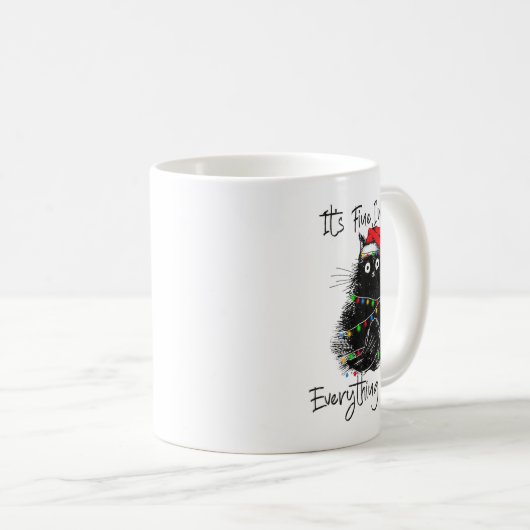 Its Fine I'm Fine Everything Is Fine Christmas Bla Koffiemok (Voorkant rechts)