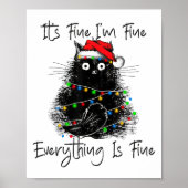 Its Fine I'm Fine Everything Is Fine Christmas Bla Poster (Voorkant)