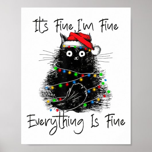 Its Fine I'm Fine Everything Is Fine Christmas Bla Poster (Voorkant)