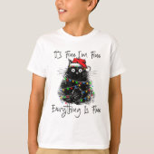 Its Fine I'm Fine Everything Is Fine Christmas Bla T-shirt (Voorkant)