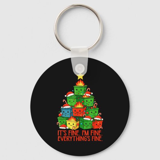 It's Fine I'm Fine Everything Is Fine Christmas Du Sleutelhanger (Voorkant)