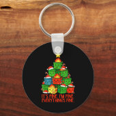 It's Fine I'm Fine Everything Is Fine Christmas Du Sleutelhanger (Voorkant)