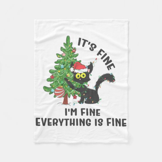 It's Fine Im Fine Everything Is Fine Elf Xmas Matc Fleece Deken (Voorkant)
