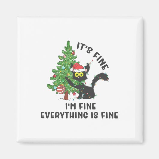 It's Fine Im Fine Everything Is Fine Elf Xmas Matc Magneet (Voorkant)