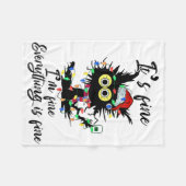 It's Fine I'm Fine Everything Is Fine Fun Cat Chri Fleece Deken (Voorkant (Horizontaal))