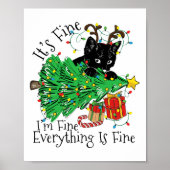 It's Fine I'm Fine Everything Is Fine Fun Christma Poster (Voorkant)