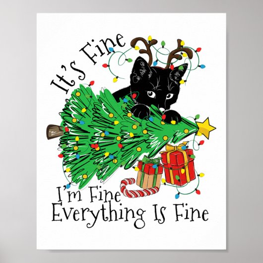 It's Fine I'm Fine Everything Is Fine Fun Christma Poster (Voorkant)