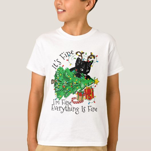 It's Fine I'm Fine Everything Is Fine Fun Christma T-shirt (Voorkant)