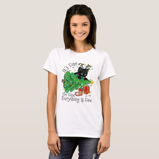 It's Fine I'm Fine Everything Is Fine Fun Christma T-shirt (Voorkant volledig)