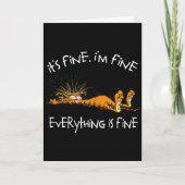 It's Fine I'm Fine Everything Is Fine Funny Cat Lo Kaart (Voorkant)