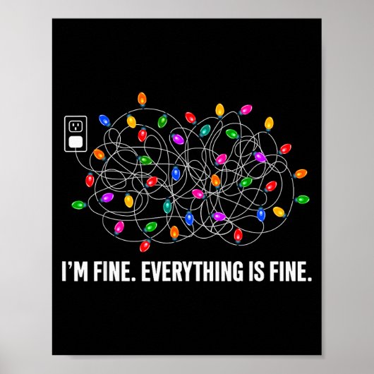 It's Fine I'm Fine Everything Is Fine Funny Christ Poster (Voorkant)